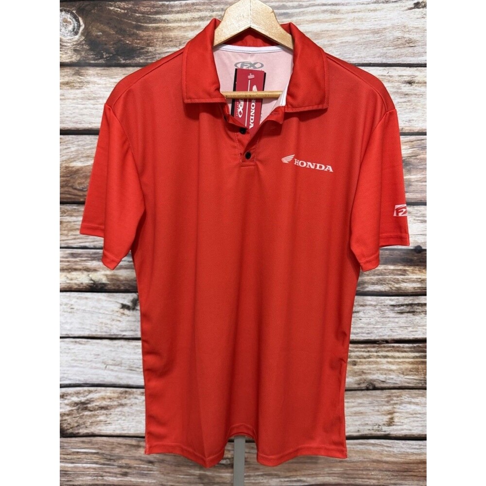 FX Honda Red Polo Size Large Dri Fit Shirt Logo
